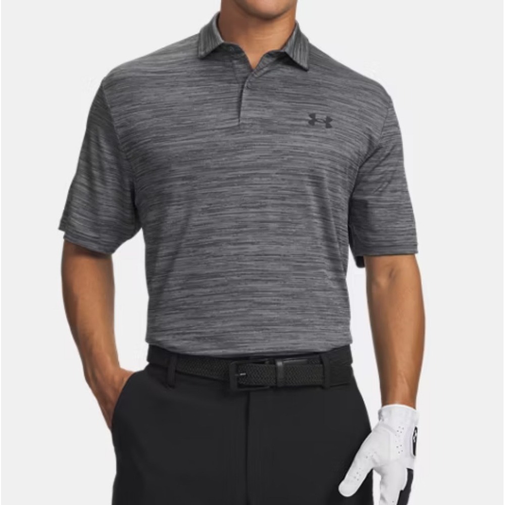 Under Armour Performance Golf Polo 2.0 Gray Heather HeatGear Men's Large EUC